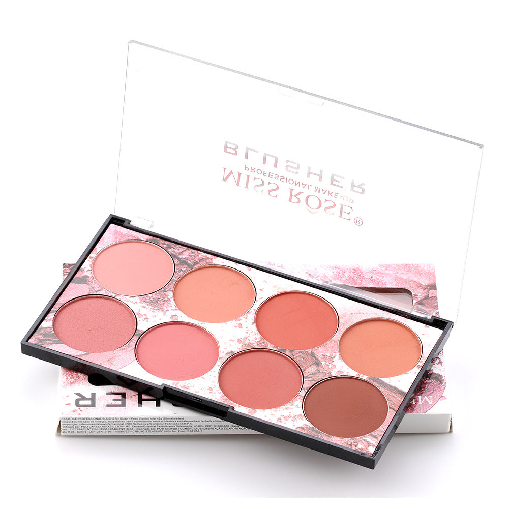 8-Color Blush Palette Matte Long Lasting Natural Nude & Red Blush Makeup Set